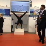 Figure 1. On the Fairchild booth, the XSens motion capture suit for professional animators was demonstrated by break dancers.